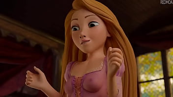 Rapunzel Descubre Una Polla E Intenta Un Footjob [animación]
